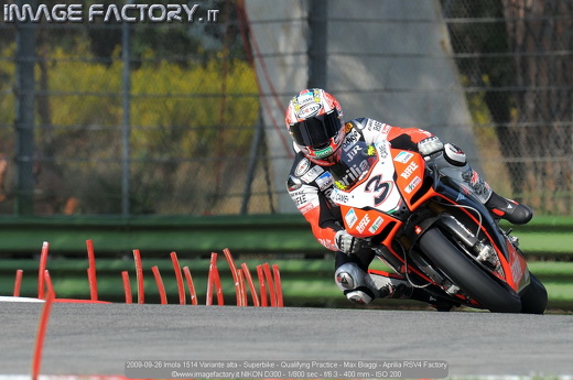 2009-09-26 Imola 1514 Variante alta - Superbike - Qualifyng Practice - Max Biaggi - Aprilia RSV4 Factory